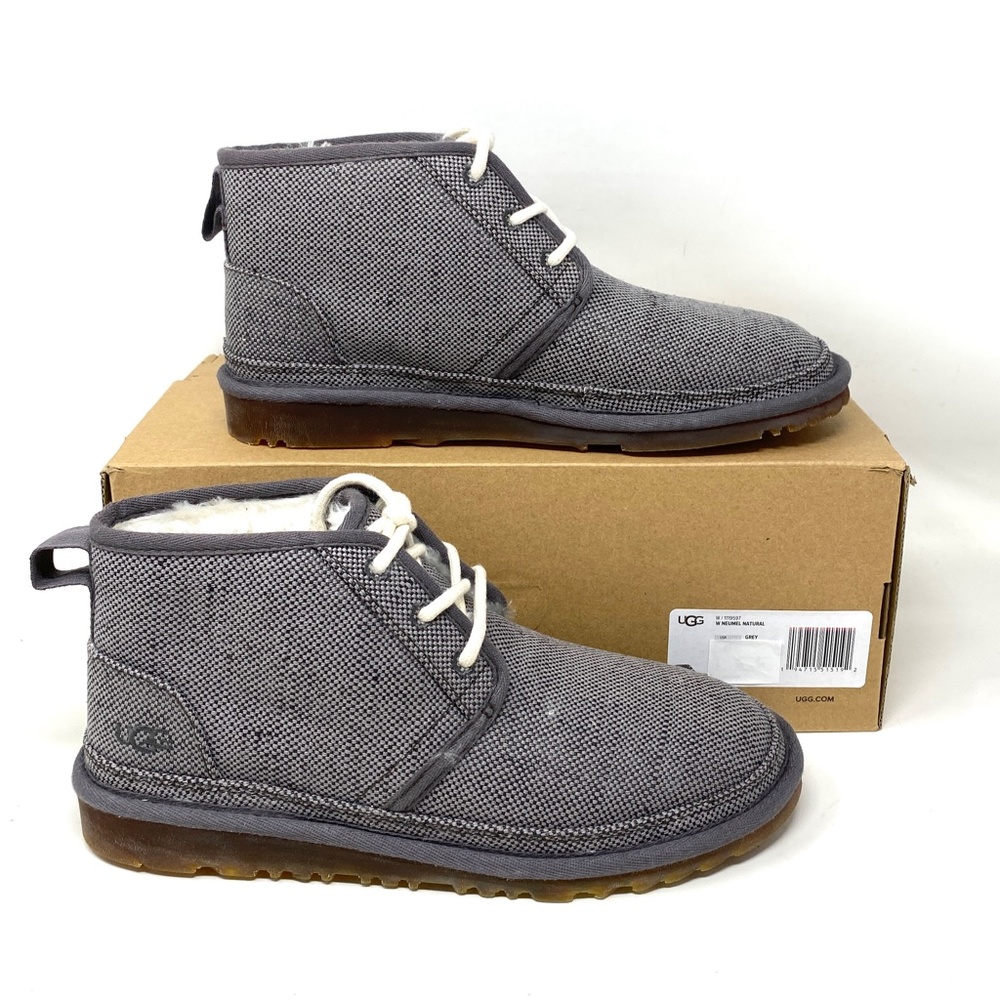 UGG NEUMEL Mid Top Casual Snow Boots Gray Naturals Canvas Fur Women Size 1119597 - Picture 3 of 12